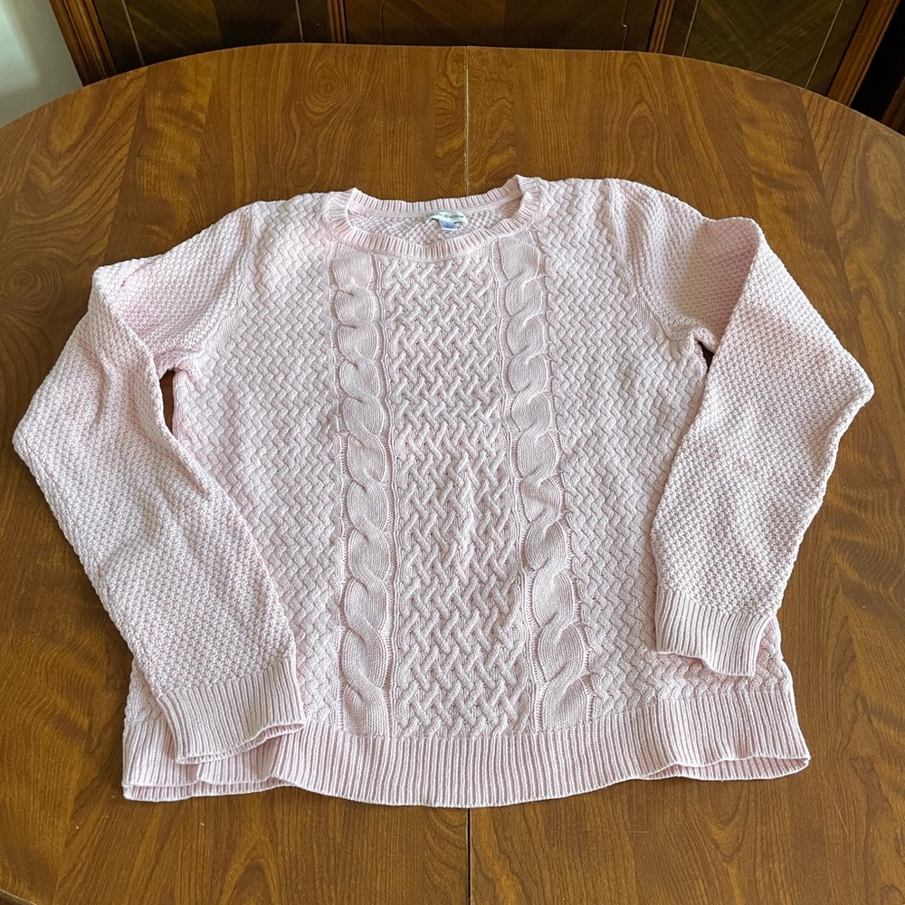 Croft & Barrow Light Pink Cable Knit Sweater